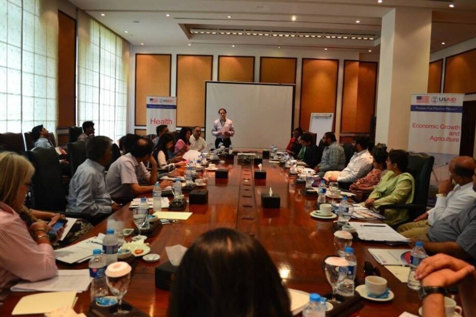Speaking to all USAID Partners in Pakistan during Participants Working Group Meeting