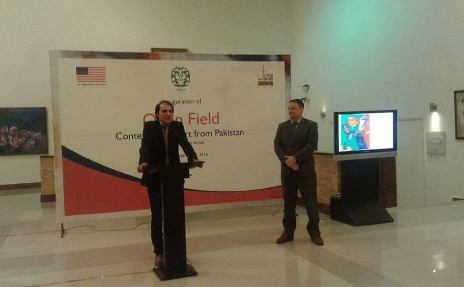 Speaking during the visit Art Gallery funded by USAID Ambassador Fund Program in PNCA